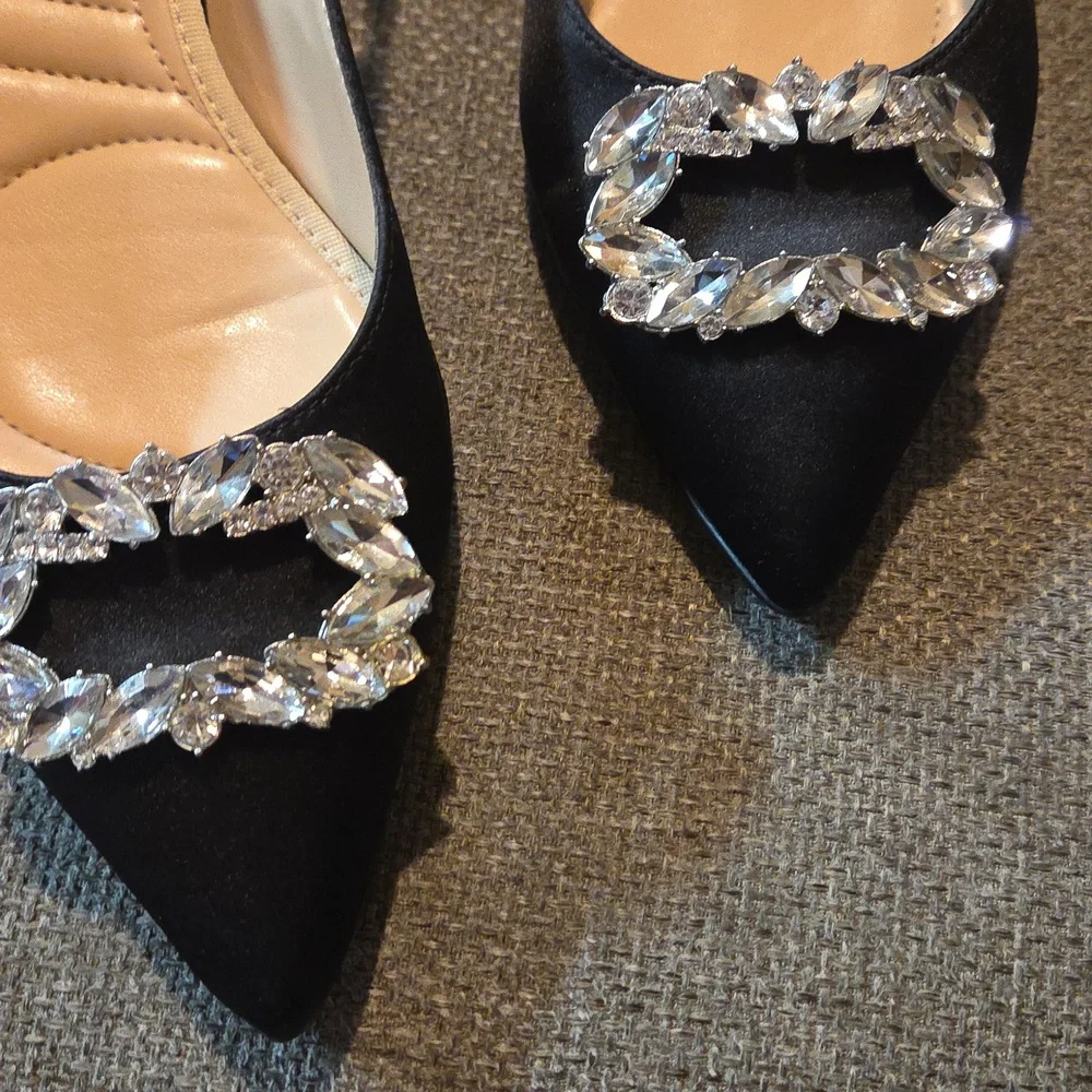 adrienne vittadini Gizzi shoes block heels Sling Back Size 8 - Picture 3 of 7